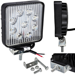 Халогенна LED работна лампа 27w 12v 24v 2100lm 9-LED