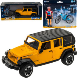 Jeep Wrangler Rubicon с планински велосипед и ездач Bruder 02543