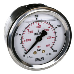 Манометър Fi 63 Bsp 1/4 заден обхват 0-400 бара Wika